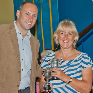 FSHS Annual Show Novice Winner, June Needs being presented with her cup by Mark Barnes, home manager, Rossetti House
