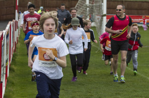 Runners compete in the Sport Relief run.