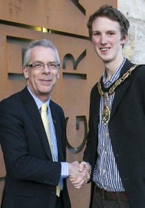 Nigel Harris with Frome mayor Dickon Moore.