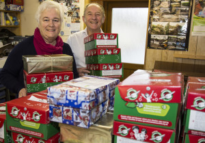 Carol and Jim Short have collected over 50 boxes already.