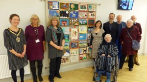 Left-right; Mayor Kate Bielby, Dr Tina Merry, Gill Harry, Mel Day, Dr John Payne  John Peverley, Sandra Payne, Trevor Biggs,  and Jacqueline Peverley,  Home in Frome  president.