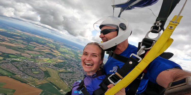 Friends’ skydive raises over £3,000 in memory of Frome sisters