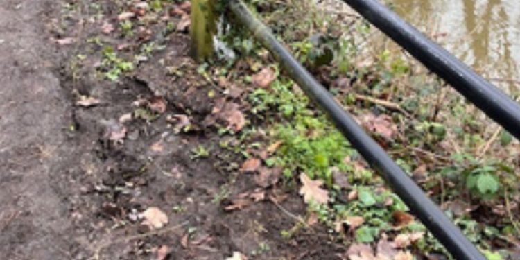 Subsidence at Welshmill river bank